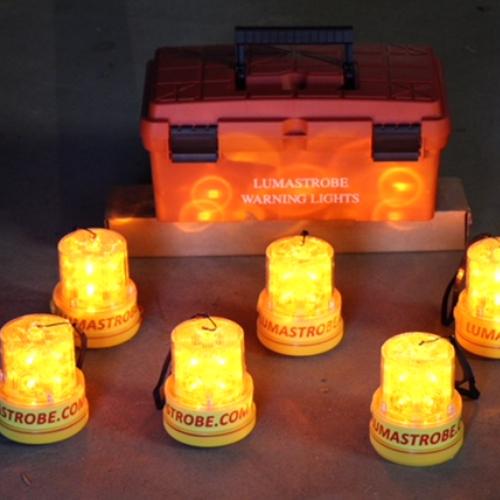 6 Pack LX-18 Strobe Warning Light Plain Base