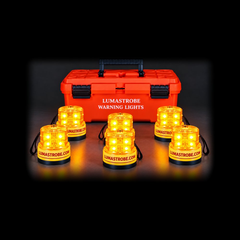 LX-18-MPK-M 6 Pack LX-18 Strobe Warning Light with Heavy Duty Magnetic Base