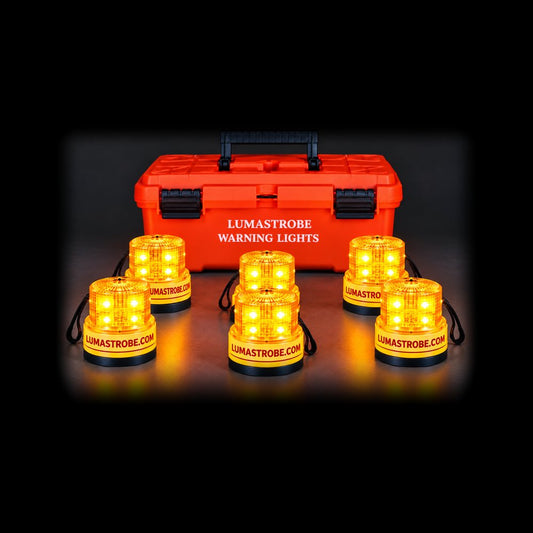 LX-18-MPK-M 6 Pack LX-18 Strobe Warning Light with Heavy Duty Magnetic Base