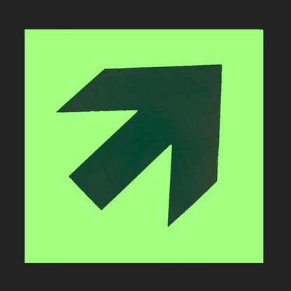 Photoluminescent Diagonal Arrow Directional Sign