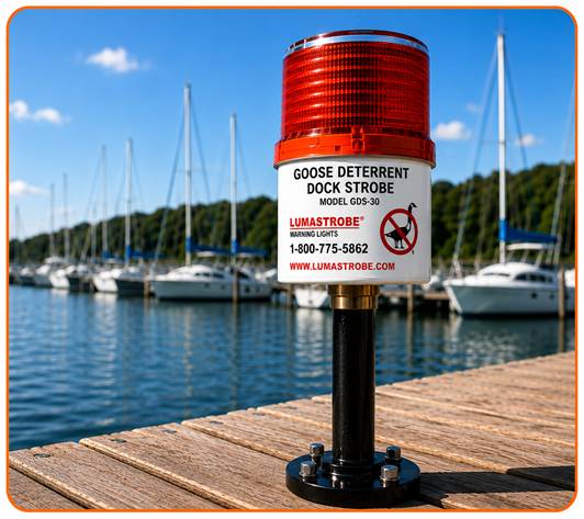 GDS-30-DOCK Goose Deterrent Strobe DOCK MOUNT