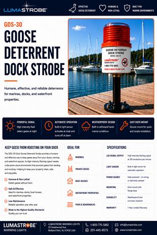 GDS-30-DOCK Goose Deterrent Strobe DOCK MOUNT