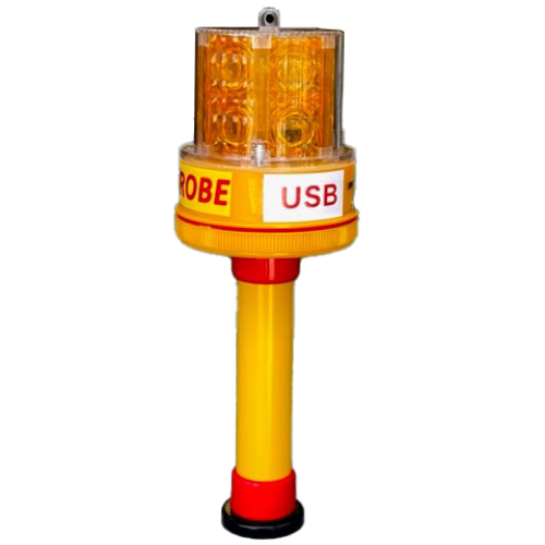 LED USB Beacon on 7" pole for warehouse utility vehicles