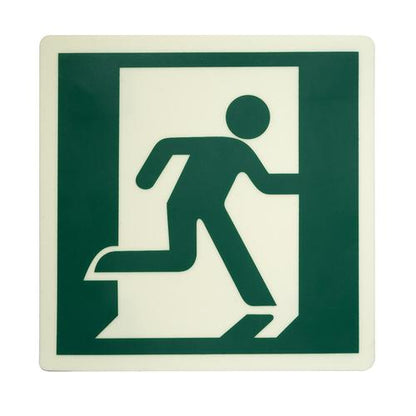Photoluminescent Running Man Right Directional Sign